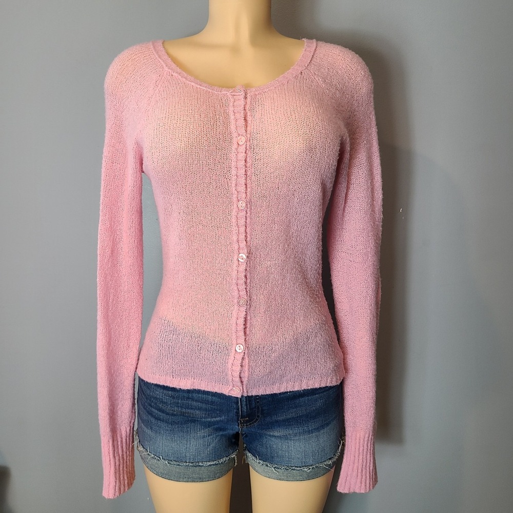 Vintage 90s It's Our Time Pink Cardigan Dainty Coquette Fairy Y2K Dreamy Retro